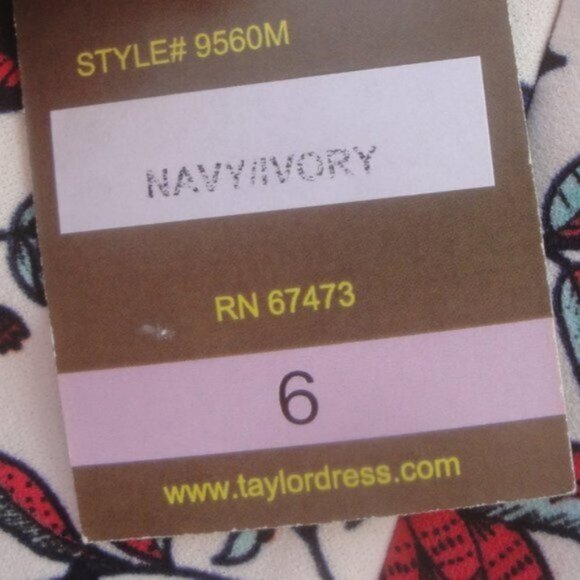 Taylor Shift Dress Size 6 NEW Floral Print Knit with Sheer Sleeves Grannycore - Picture 2 of 3